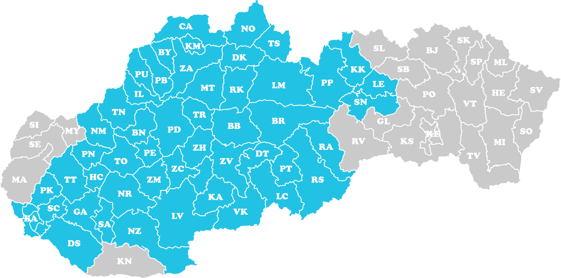 Mapa pokrytia pre klimatizácie